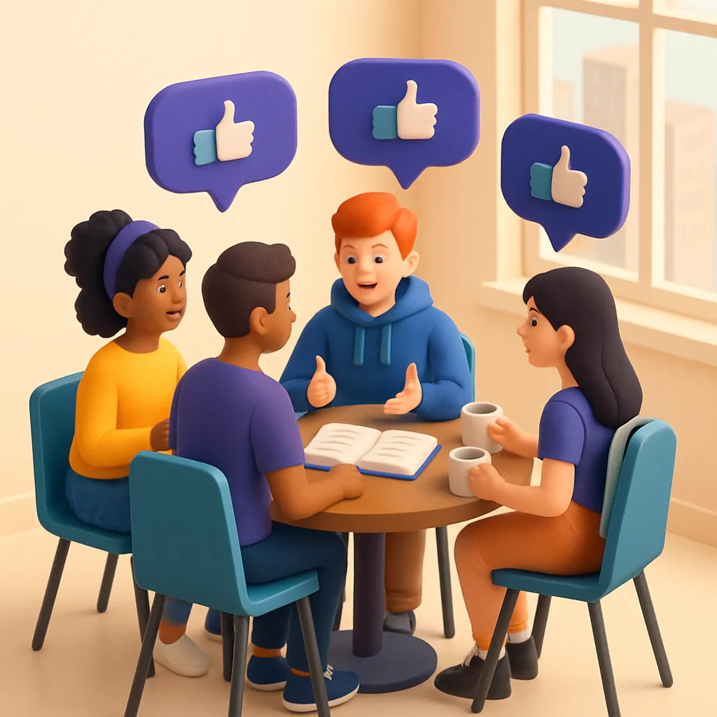 Studenten discussieren in online forum